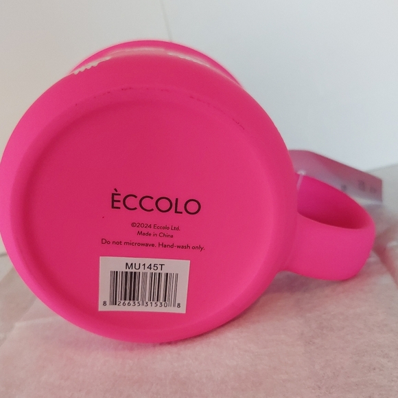 Hot Pink HALLOWEEN Skulls Coffee Tea Mug Creep It Real 16 oz NEW Eccolo - Picture 8 of 13